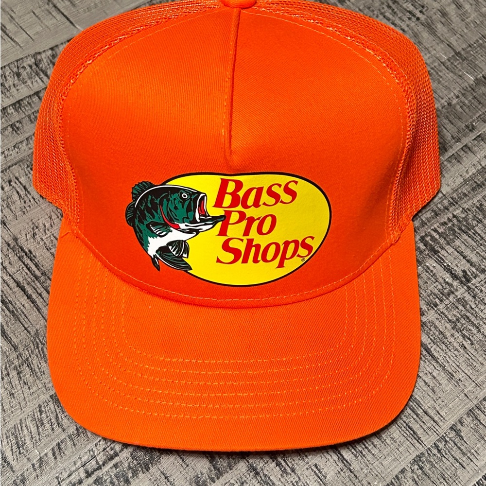 Bass Pro Shops Orange Cap with Fish Logo
